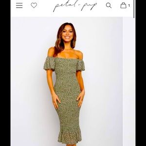 Petal and Pup Off the Shoulder Midi Dress